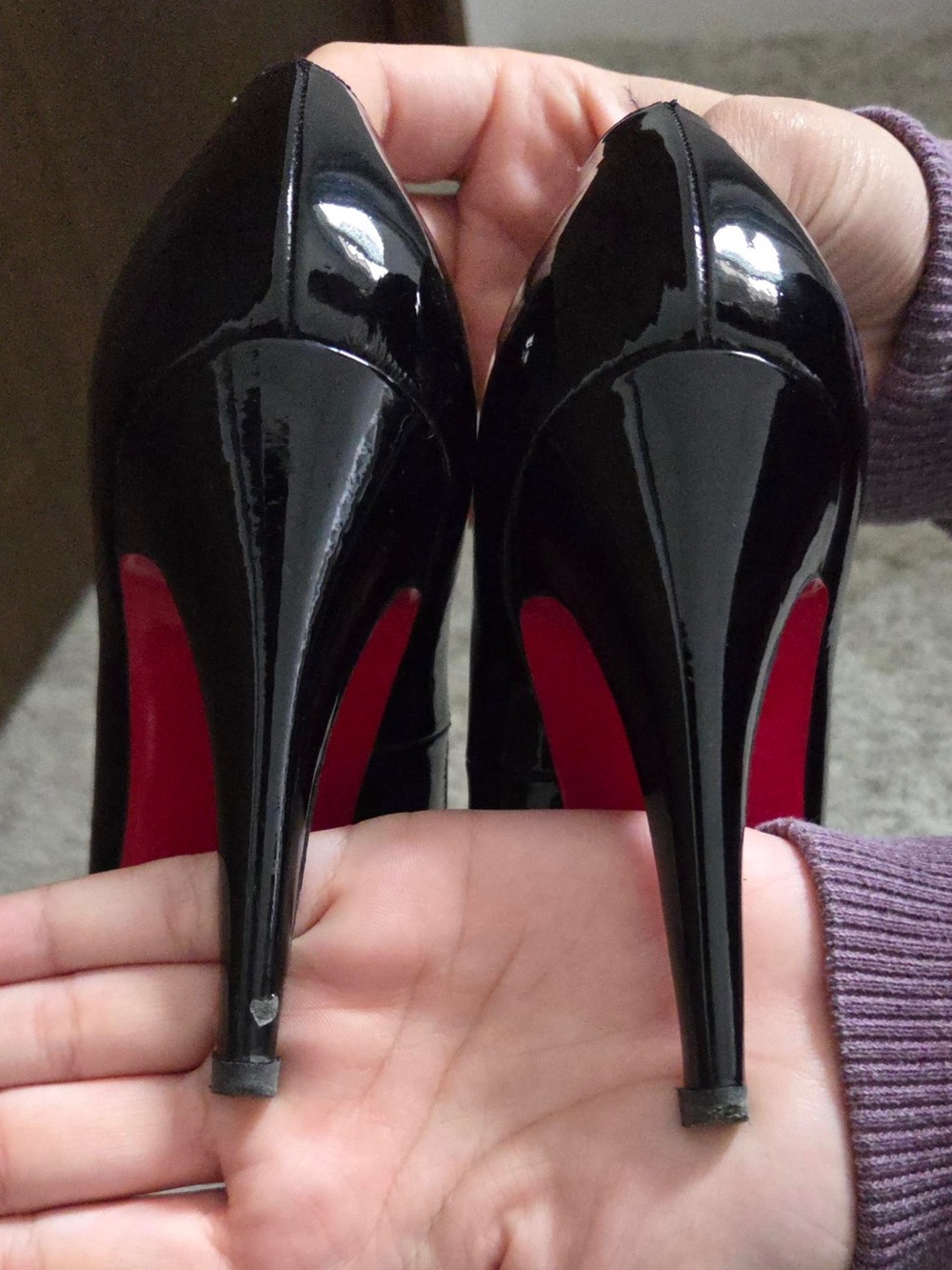 Black Fifi Patent Leather Round-Toe Pumps - Picture 4 of 4